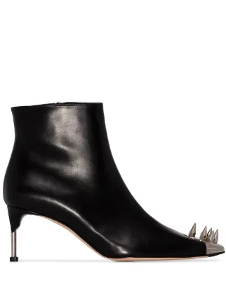 alexander mcqueen embellished leather ankle boots