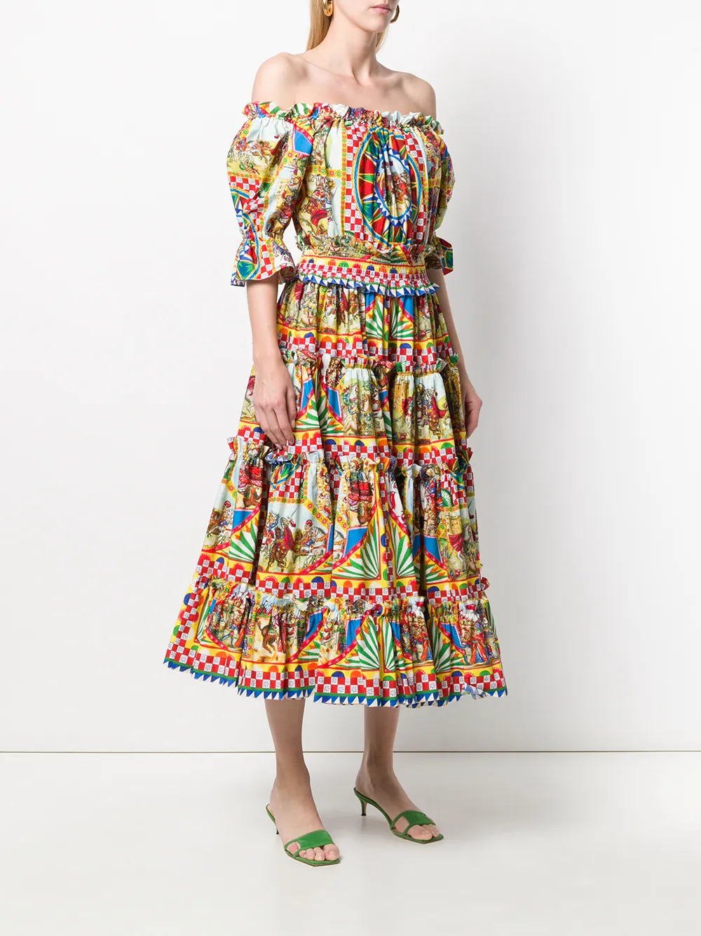 Dolce & Gabbana Shorts met Siciliaanse Carretto print Geel