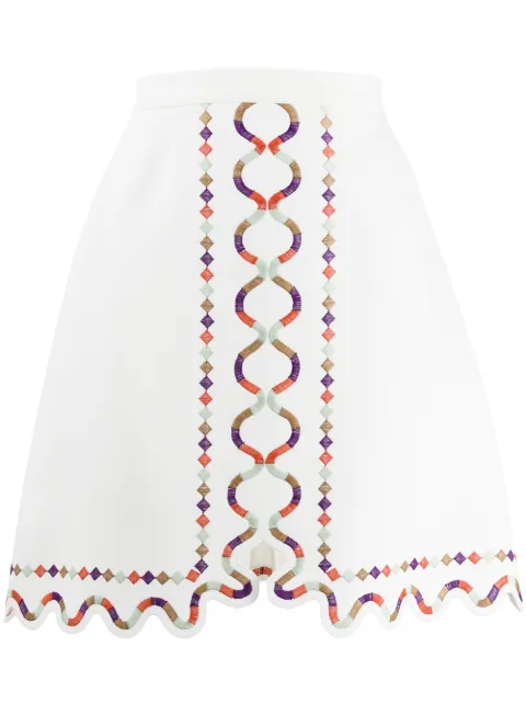 Giambattista Valli falda acampanada con detalles de cortes
