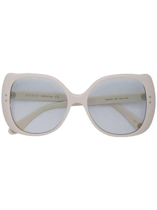 gucci white frame sunglasses