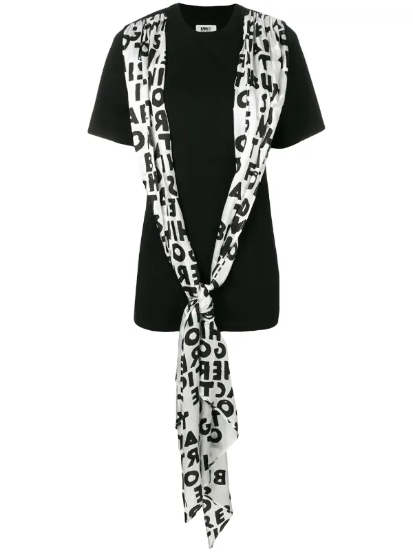 Mm6 Maison Margiela Drape Scarf T Shirt Farfetch