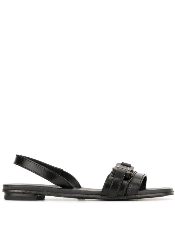 next black flat sandals