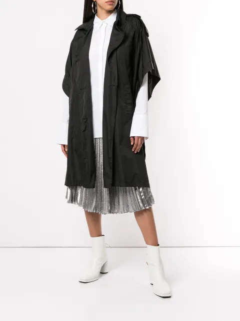 JUUN.J JUUN.J SHORT-SLEEVED PONCHO - BLACK