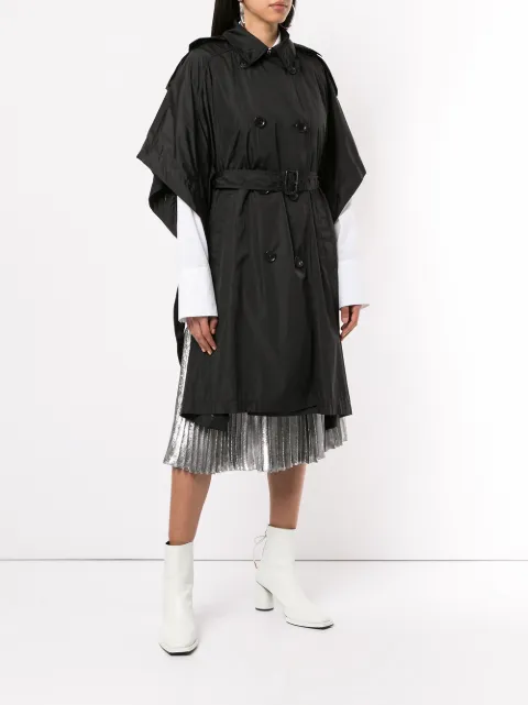 JUUN.J JUUN.J SHORT-SLEEVED PONCHO - BLACK