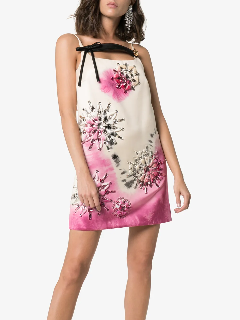 PRADA PRADA DUCHESSE DRESS WITH TIE DYE PRINT,P38L4RS1911ULS13956142
