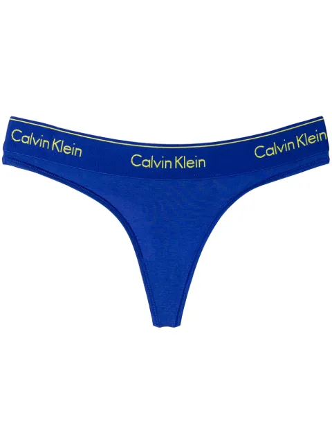 Calvin Klein Underwear Tanga Mit Logo-bund - Blau In Blue