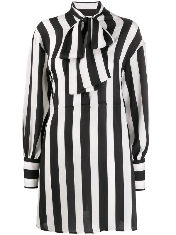 striped shirt dress black and white