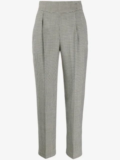 MSGM micro houndstooth high-waisted trousers
