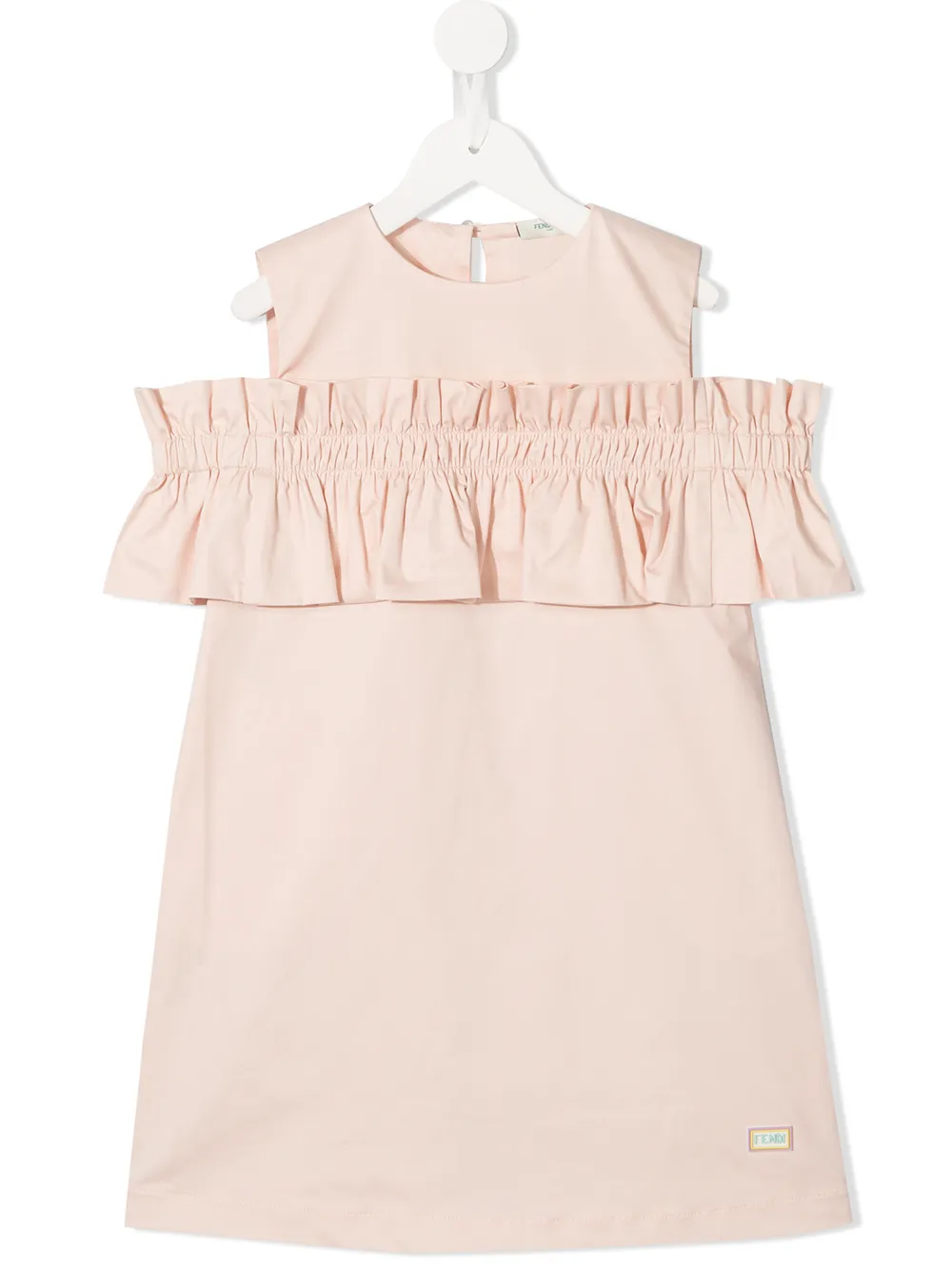 Fendi Kids Jurk met open schouders Roze