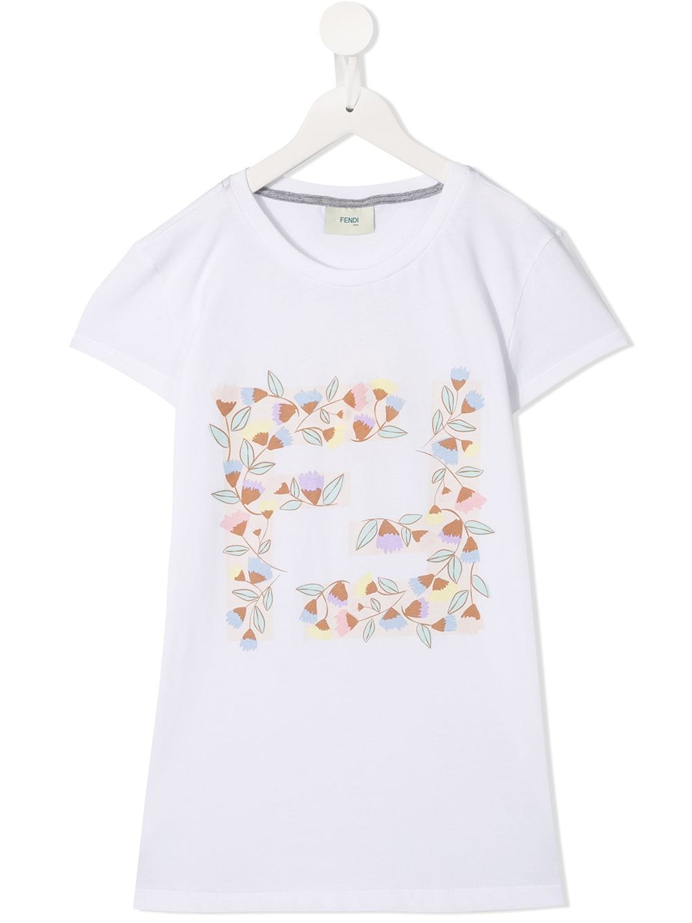 Fendi Teen T-shirt With Logo Print In 白色