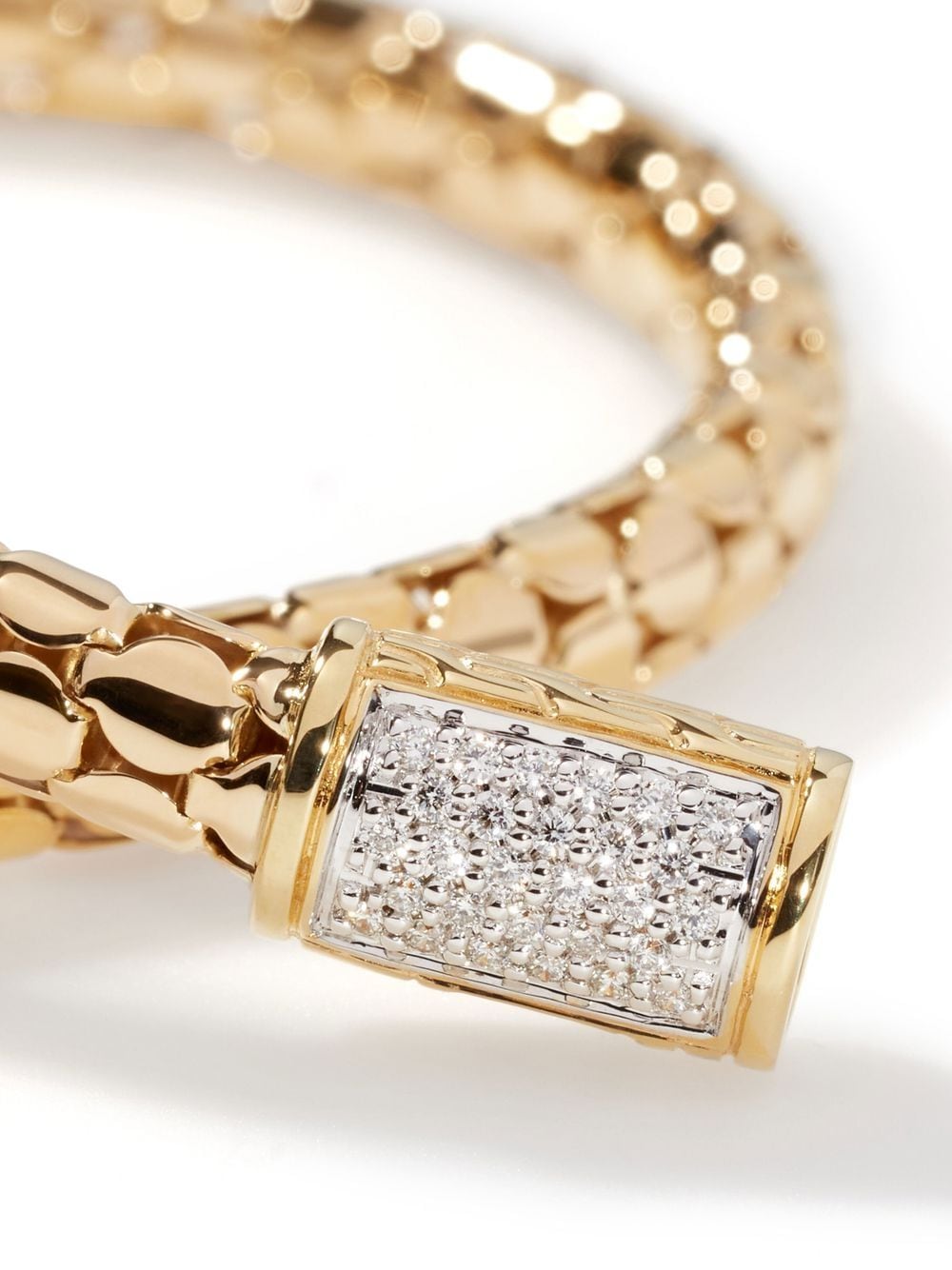 Shop John Hardy 18kt Yellow Gold Dot Diamond Pavé Bracelet