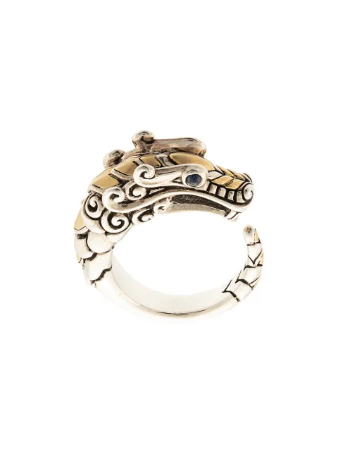 John Hardy 18kt yellow gold and sterling silver Legends Naga sapphire ring