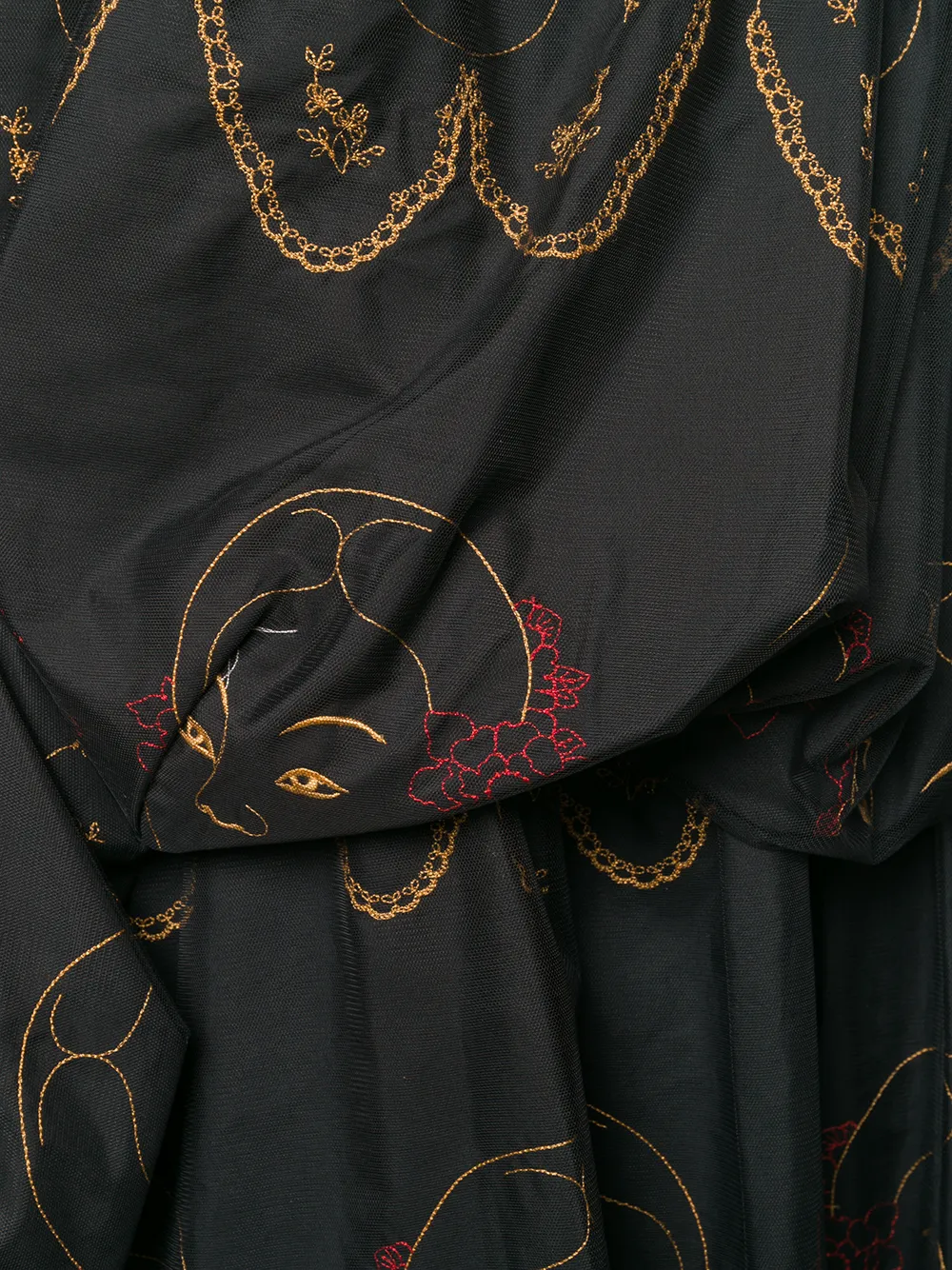 Simone Rocha Jurk met gezichten print Zwart