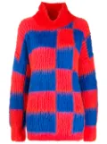MSGM oversized roll-neck checkered jumper - Orange