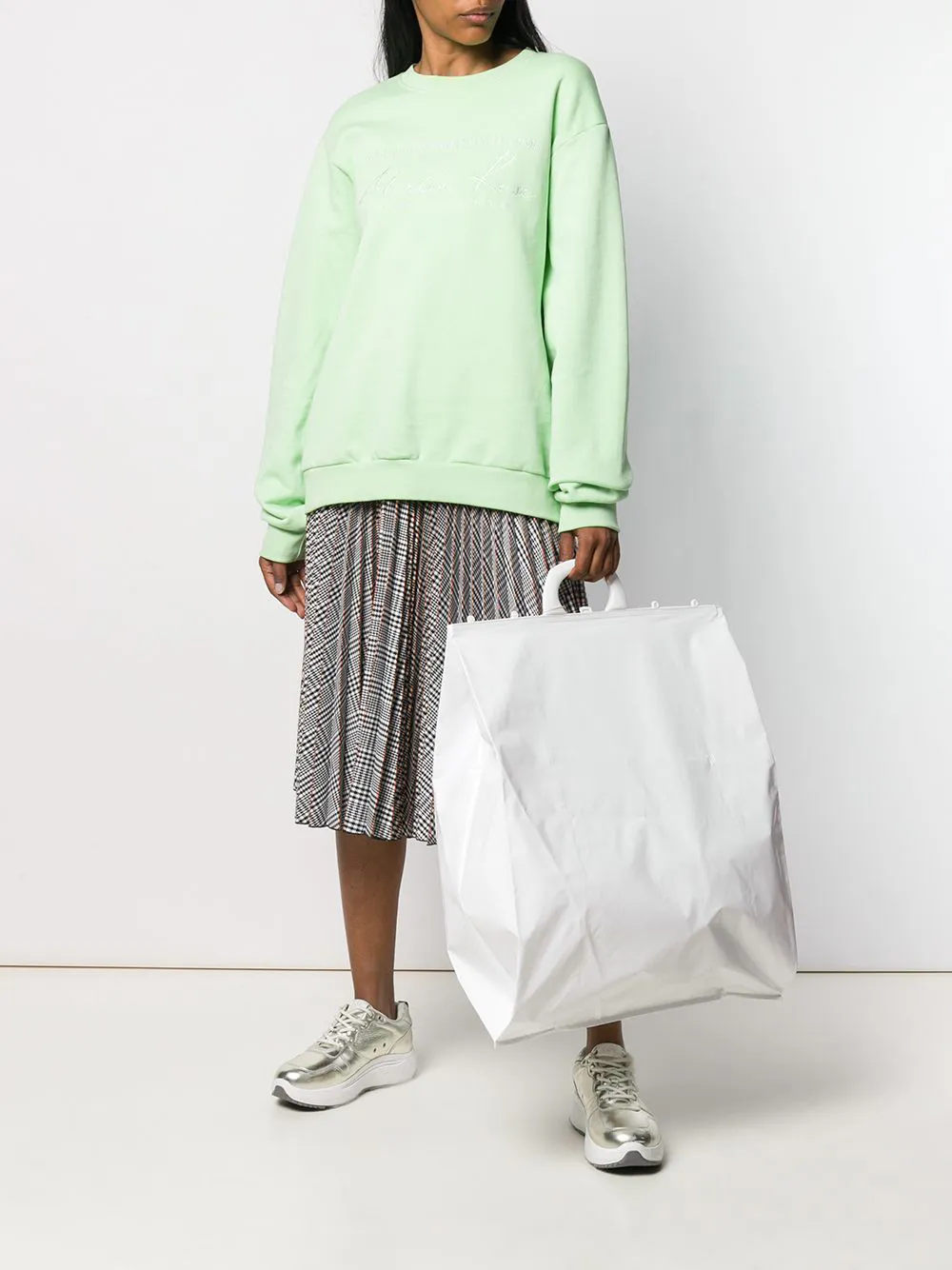  Mm6 Maison Margiela Oversized Shopper   Weiß 