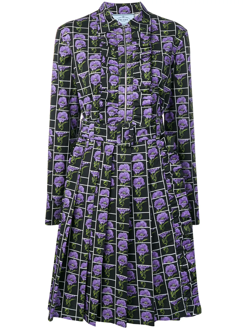Prada Belted Floral Dress - Farfetch