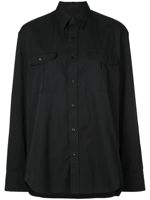 WARDROBE.NYC Release 03 Tailored Poplin Shirt in Black