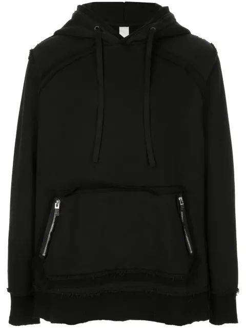 Carpe Diem casual raw hem hoodie