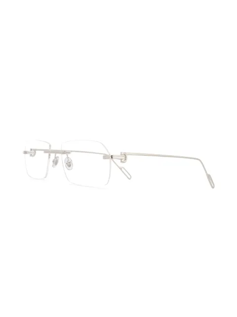 cartier rimless rectangular frame glasses