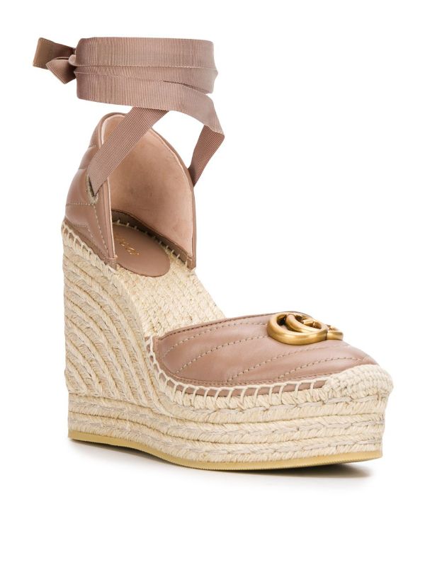 gucci leather platform espadrille