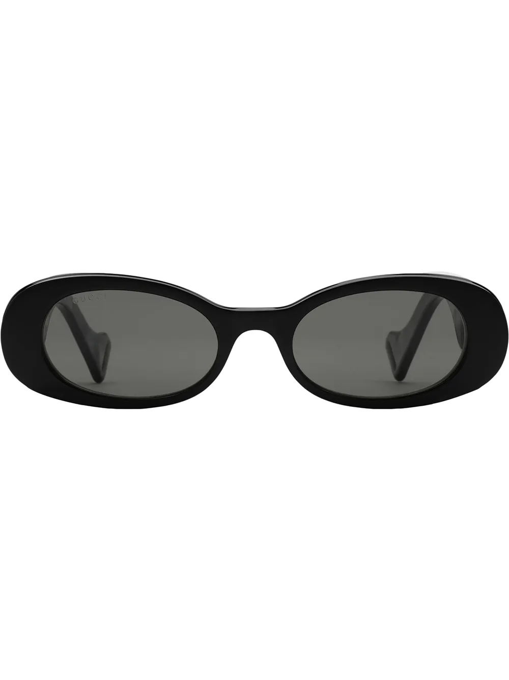 gucci eyewear oval frame sunglasses - black