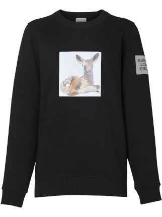 Burberry Deer Print Oversized Sweatshirt 