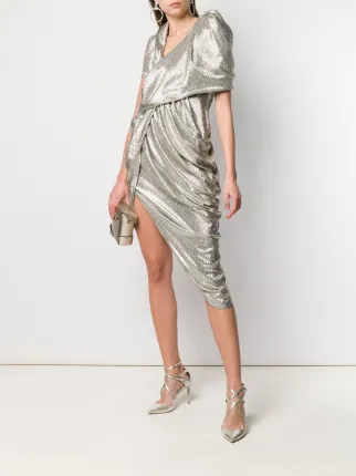 draped laminated dress展示图