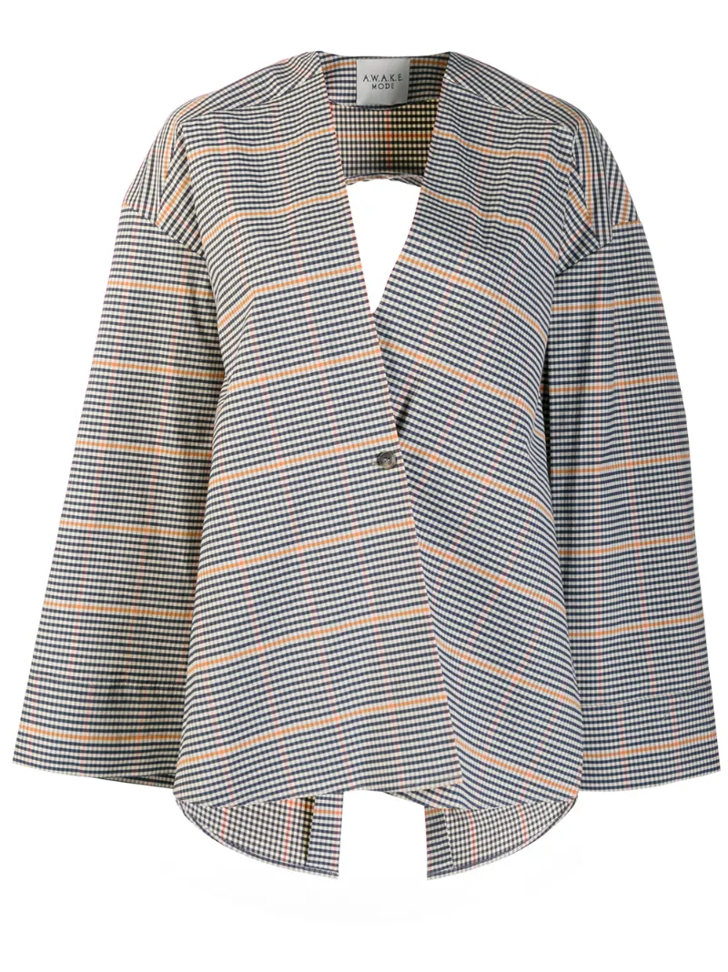 A.W.A.K.E. Mode check pattern blouse