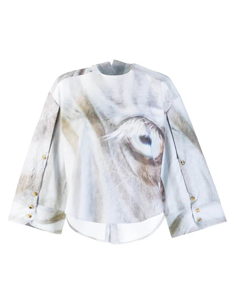 A.W.A.K.E. Mode reversed eye print shirt