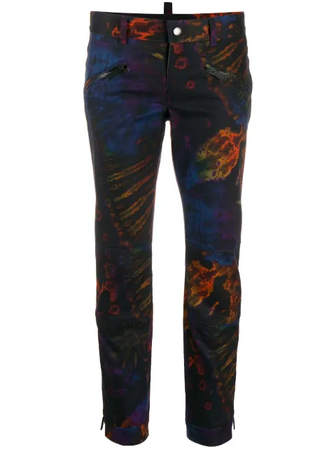 DSQUARED2 pantalones capri con estampado tie-dye