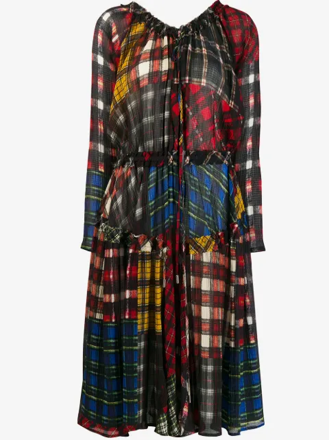 DSQUARED2 robe mi-longue à carreaux