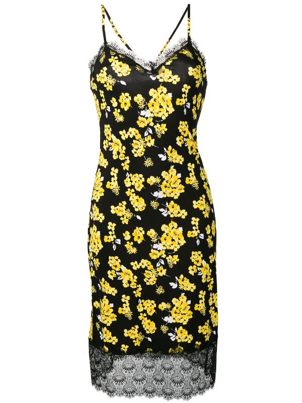 michael kors yellow and black dress