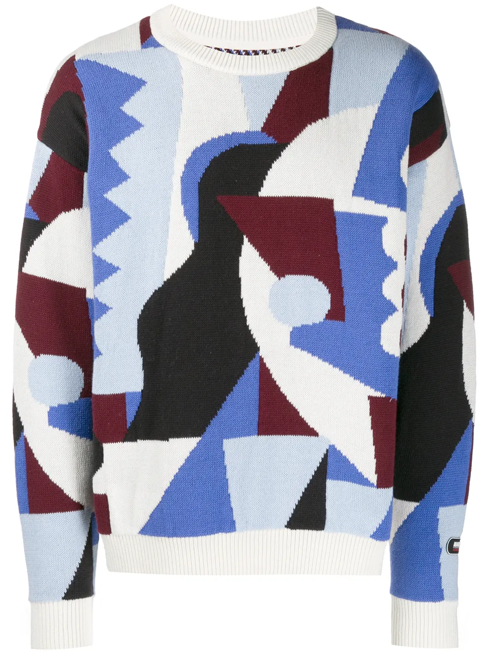 Napa By Martine Rose Tops NAPA BY MARTINE ROSE PULLOVER MIT JACQUARDMUSTER - BLAU