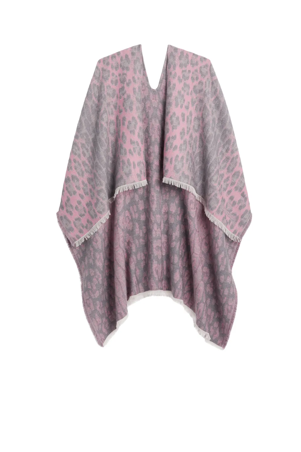 Click to view more detailed imagery on our partner's website Roberto Cavalli Fringed Animalier Shawl In Grey