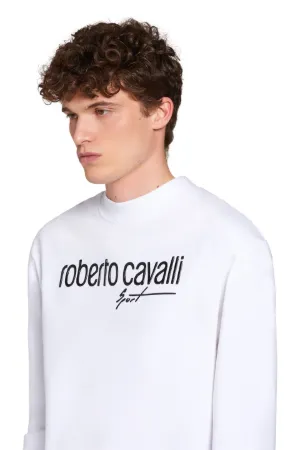 Rubberised logo crew neck sweatshirt 