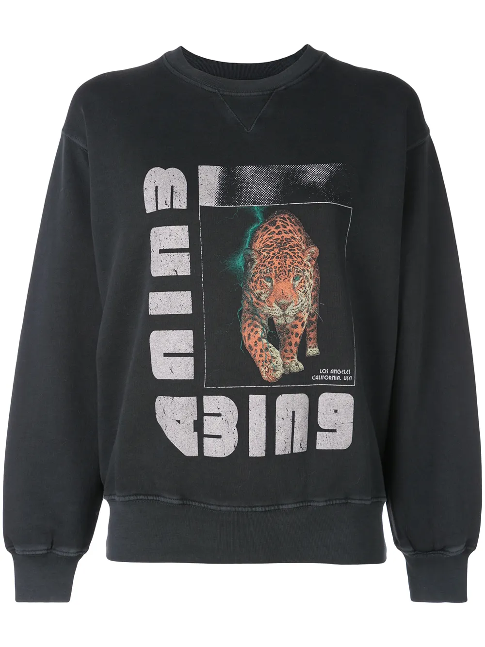 Anine Bing T-shirts ANINE BING WILD CAT BING SWEATSHIRT - BLACK