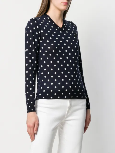 comme des garcons polka dot sweater