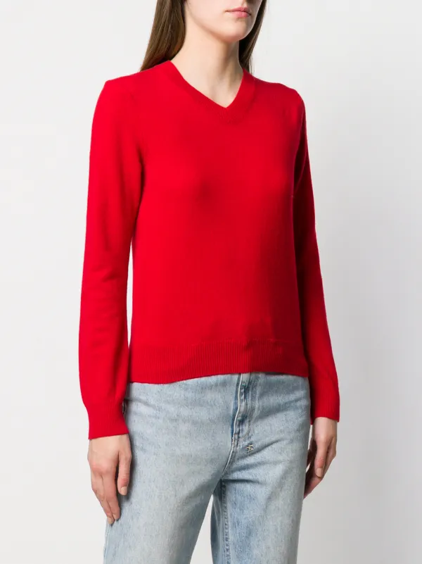 Comme Des Garçons Play Classic Knit Sweater Red FARFETCH PH - Technical View