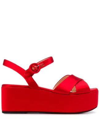 prada red platform sandals
