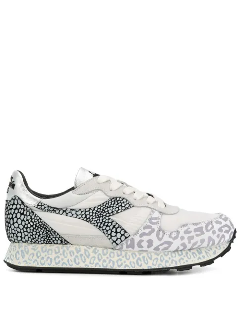 Diadora leopard print panelled sneakers