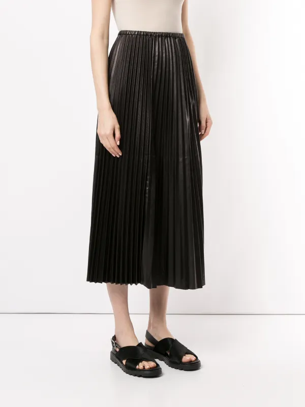 Valentino Garavani プリーツ レザースカート | ブラック | FARFETCH JP