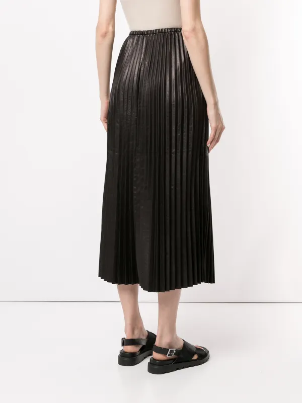 Valentino Garavani プリーツ レザースカート | ブラック | FARFETCH JP