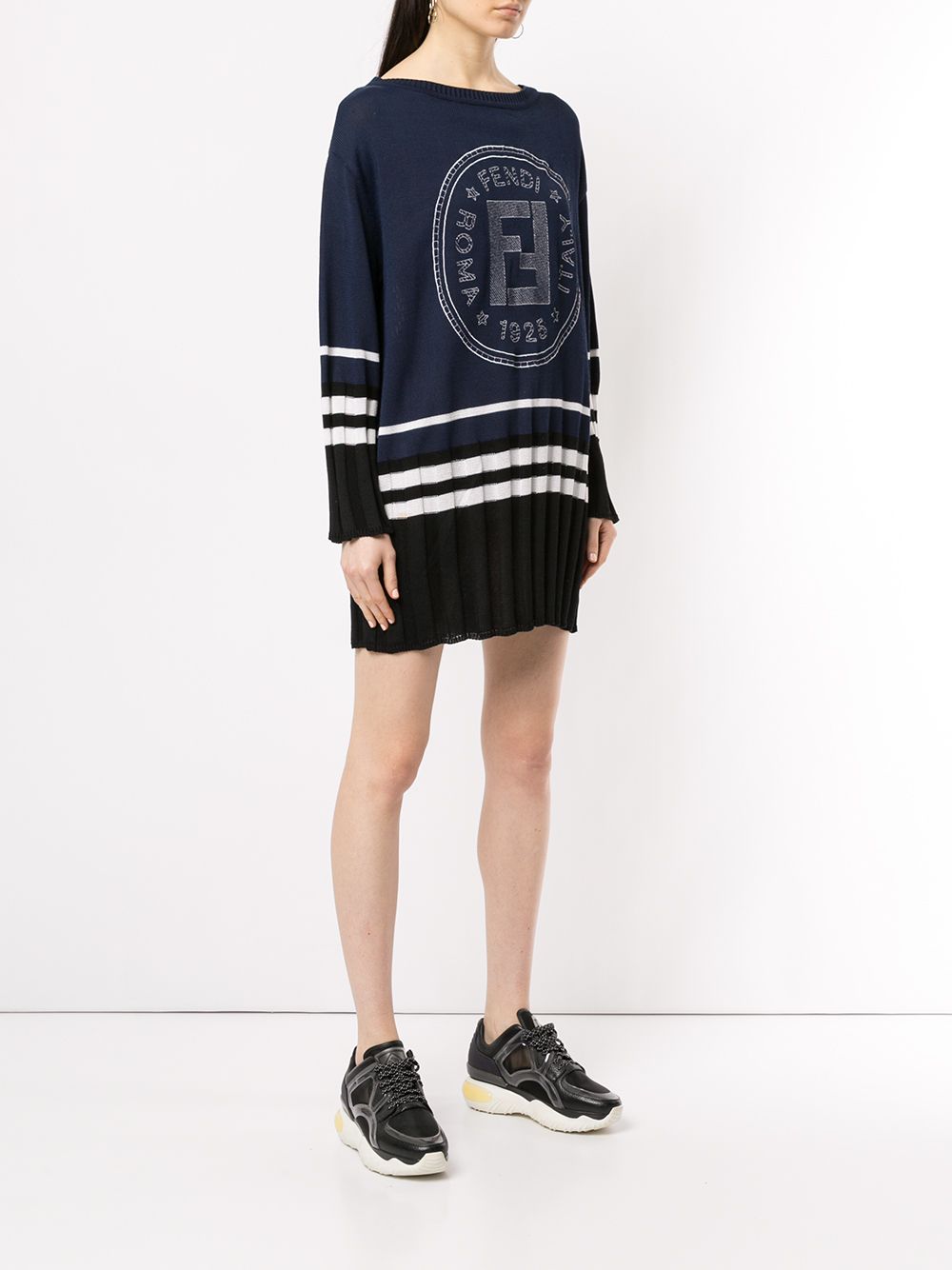 фото Fendi pre-owned платье-свитер с логотипом