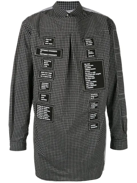 Takahiromiyashita The Soloist deconstructed patch logo shirt