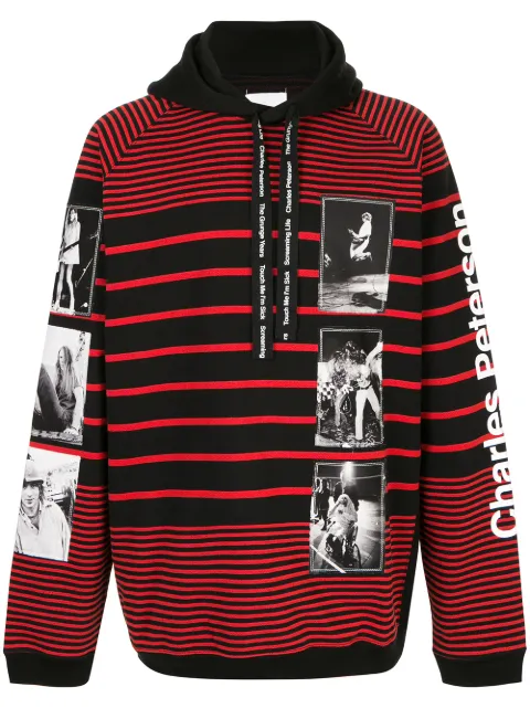 Takahiromiyashita The Soloist band graphic stripe hoodie
