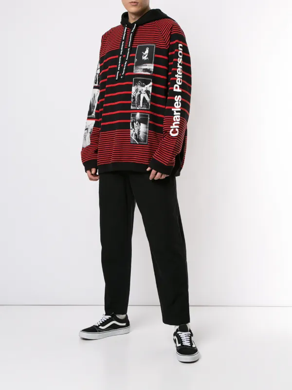 Takahiromiyashita The Soloist Band Graphic Stripe Hoodie | Red
