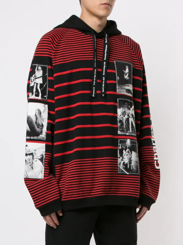 トップス takahiromiyashitathesoloist 22fw hoodie Takahiromiyashita The Soloist Band Graphic Stripe Hoodie | Red
