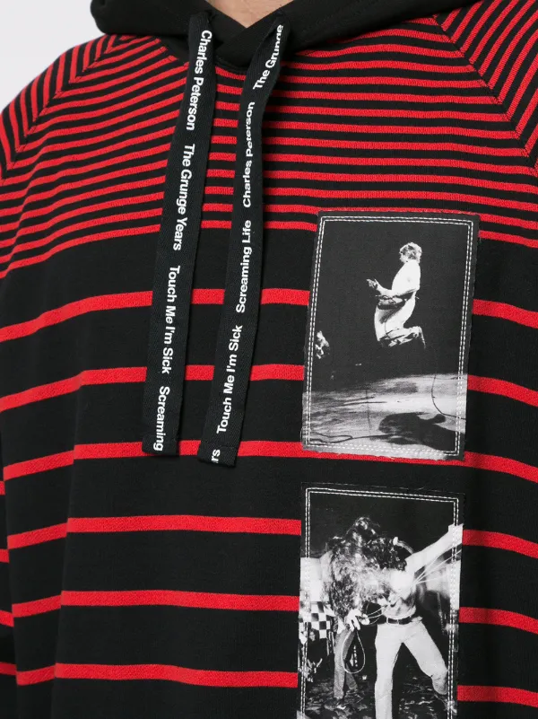 Takahiromiyashita The Soloist Band Graphic Stripe Hoodie | Red