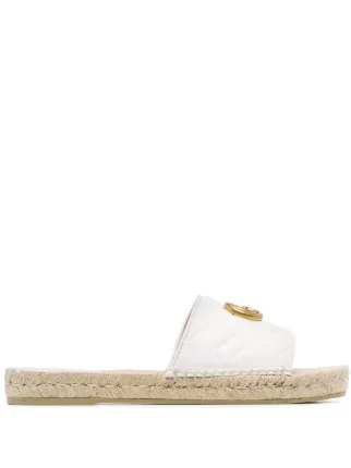 white gucci espadrille sandals