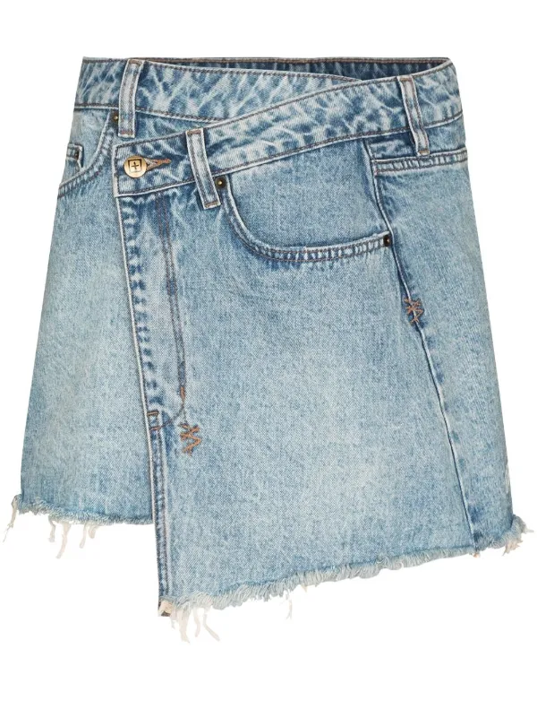 Asymmetrical shop jean skirt